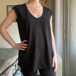 J Crew black sleeveless blouse